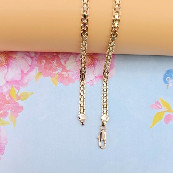 Chunky Rose Gold Chain Necklace, 24 Inch, Gold Plated Over Brass, XPNL0107 - Picture 9 of 12